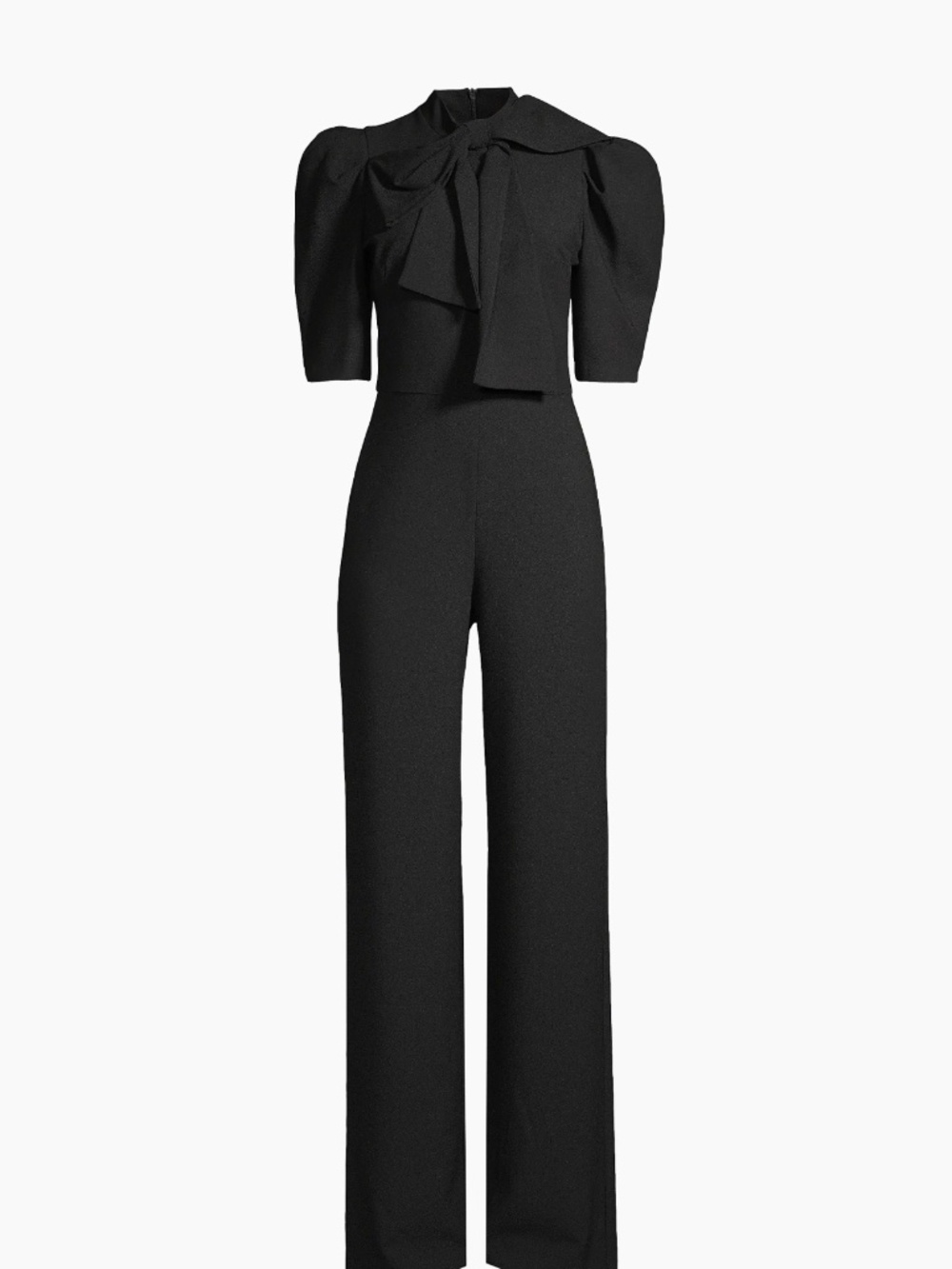 Black Halo Ara Bow Puff-Sleeve Jumpsuit